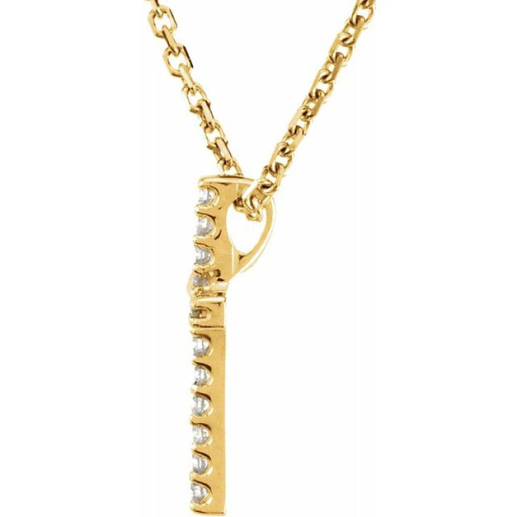 14K Yellow .06 CTW Natural Diamond Petite Cross 16" Necklace 14K Yellow .06 CTW Natural Diamond Petite Cross 16" Necklace
