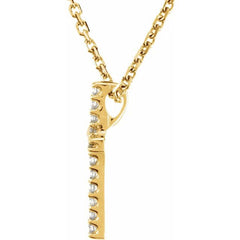 14K Yellow .06 CTW Natural Diamond Petite Cross 16" Necklace 14K Yellow .06 CTW Natural Diamond Petite Cross 16" Necklace