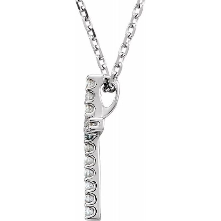 14K White .06 CTW Natural Diamond Petite Cross 16" Necklace 14K White .06 CTW Natural Diamond Petite Cross 16" Necklace