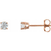 Sterling Silver 3.5 mm Imitation White Cubic Zirconia Earrings