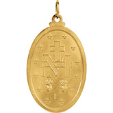 14K Yellow 29x20 mm Oval Miraculous Medal