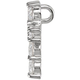 14K White 1/2 CTW Natural Diamond Cross Pendant