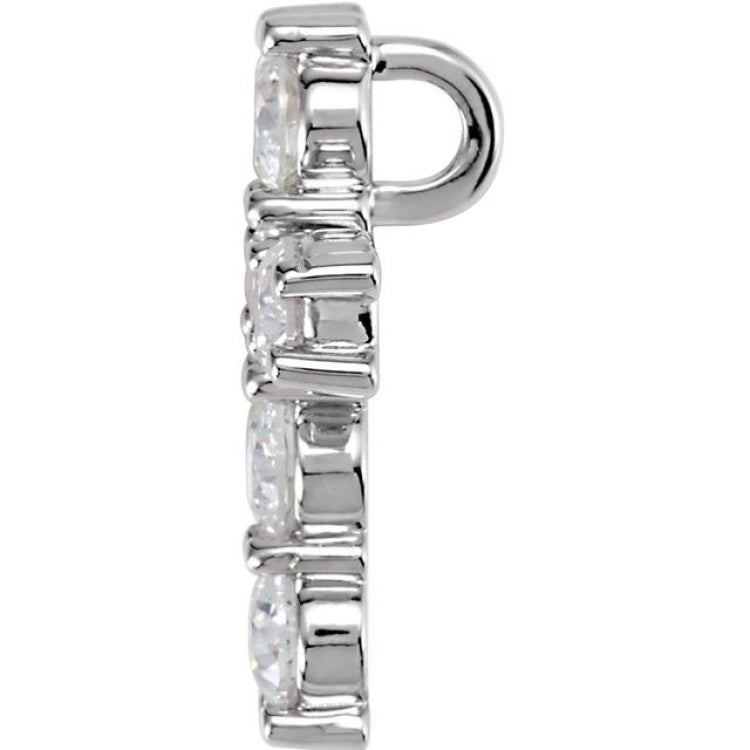 14K White 1 1/6 CTW Natural Diamond Cross Pendant 14K White 1 1/6 CTW Natural Diamond Cross Pendant