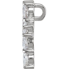 14K White 9/10 CTW Natural Diamond Cross Pendant 14K White 9/10 CTW Natural Diamond Cross Pendant
