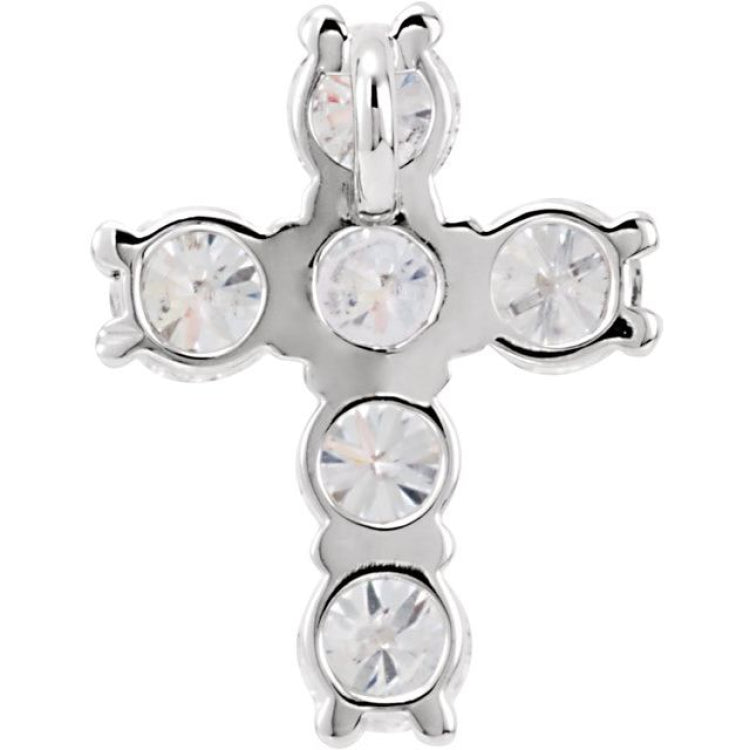 14K White 9/10 CTW Natural Diamond Cross Pendant 14K White 9/10 CTW Natural Diamond Cross Pendant