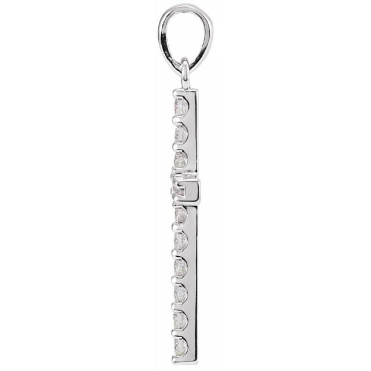 14K White 1/2 CTW Natural Diamond Cross Pendant 14K White 1/2 CTW Natural Diamond Cross Pendant