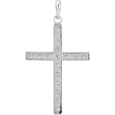 14K White 1 CTW Natural Diamond Cross Pendant