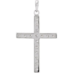 14K White 1 CTW Natural Diamond Cross Pendant 14K White 1 CTW Natural Diamond Cross Pendant