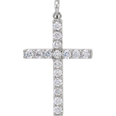 14K White 1 1/4 CTW Natural Diamond Cross Pendant 14K White 1 1/4 CTW Natural Diamond Cross Pendant