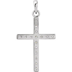 14K White 1 1/4 CTW Natural Diamond Cross Pendant 14K White 1 1/4 CTW Natural Diamond Cross Pendant
