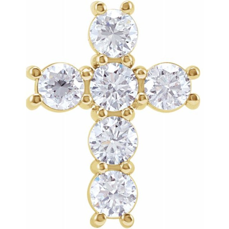 14K Yellow 9/10 CTW Natural Diamond Cross Pendant 14K Yellow 9/10 CTW Natural Diamond Cross Pendant