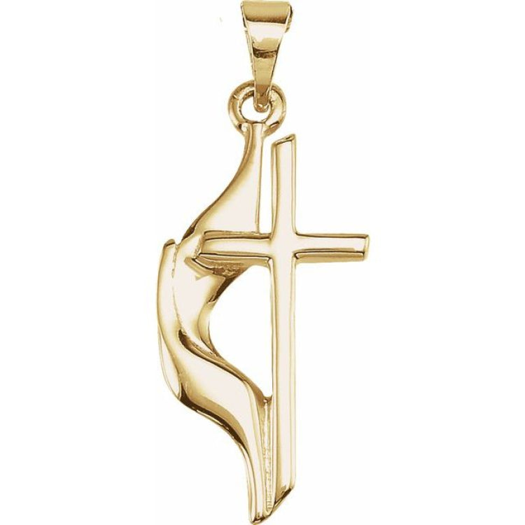 18K Yellow Methodist Cross Pendant 18K Yellow Methodist Cross Pendant