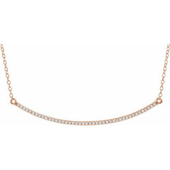14K Rose 1/6 CTW Natural Diamond Bar 16-18" Necklace 14K Rose 1/6 CTW Natural Diamond Bar 16-18" Necklace