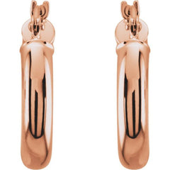 14K Rose 15 mm Tube Hoop Earrings 14K Rose 15 mm Tube Hoop Earrings