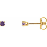 14K Yellow 2.5 mm Natural Amethyst Earrings