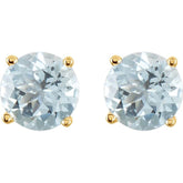 14K Yellow 2.5 mm Natural Aquamarine Earrings