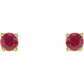 14K Yellow 2.5 mm Natural Ruby Earrings