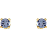 14K Yellow 2.5 mm Natural Tanzanite Earrings