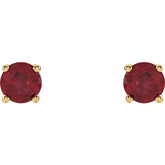 14K Yellow 4 mm Natural Ruby Earrings