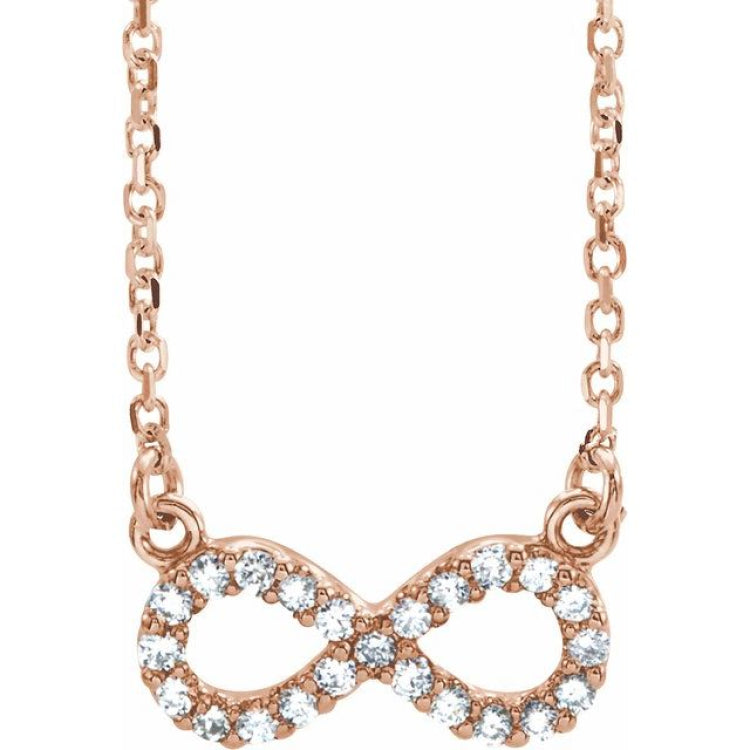14K Rose 1/10 CTW Natural Diamond Infinity 16 1/2" Necklace 14K Rose 1/10 CTW Natural Diamond Infinity 16 1/2" Necklace