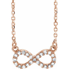 14K Rose 1/10 CTW Natural Diamond Infinity 16 1/2" Necklace 14K Rose 1/10 CTW Natural Diamond Infinity 16 1/2" Necklace