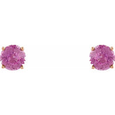 14K Rose 5 mm Natural Pink Sapphire Earrings