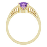 14K Yellow Natural Amethyst Ring