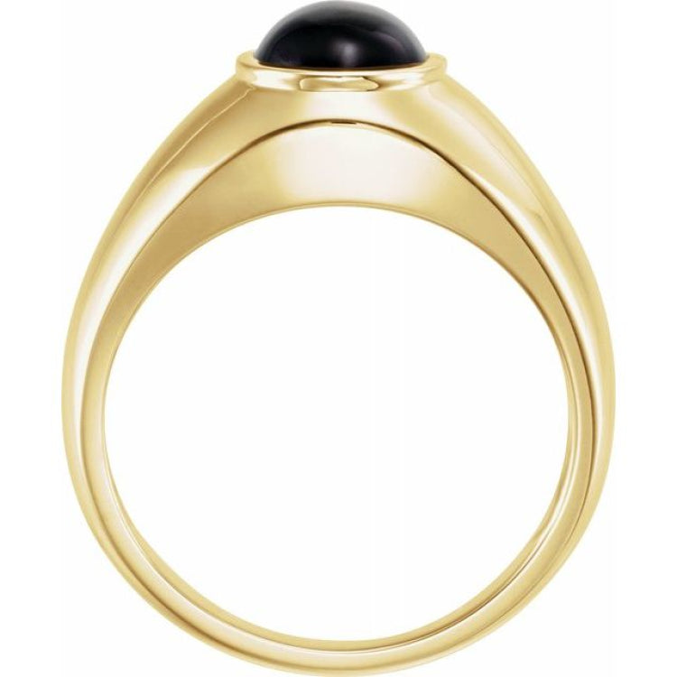 14K Yellow Natural Black Onyx Bezel-Set Ring 14K Yellow Natural Black Onyx Bezel-Set Ring