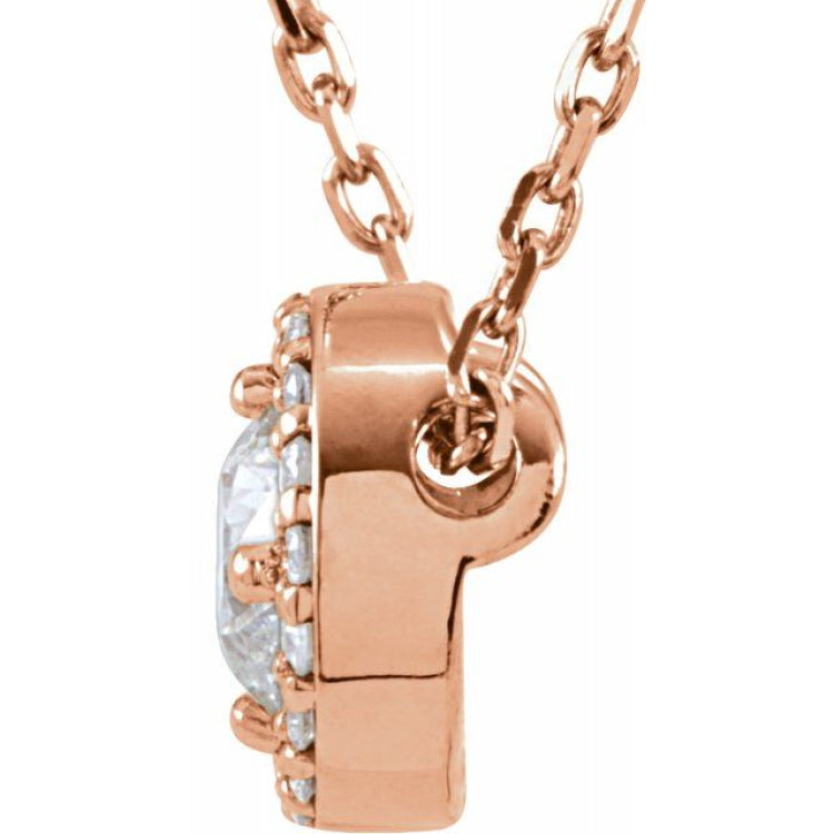 14K Rose 1/2 CTW Natural Diamond Halo-Style 16" Necklace 14K Rose 1/2 CTW Natural Diamond Halo-Style 16" Necklace