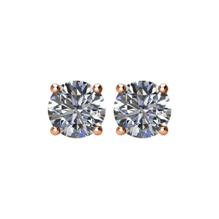 14K Rose 1 1/2 CTW Natural Diamond Stud Earrings 14K Rose 1 1/2 CTW Natural Diamond Stud Earrings