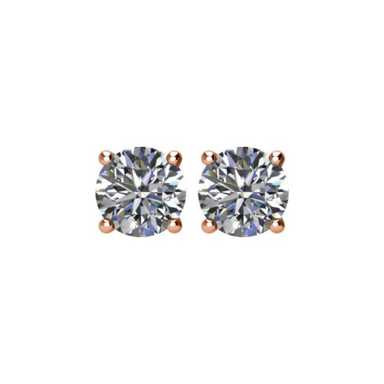14K Rose 1 CTW Natural Diamond Stud Earrings 14K Rose 1 CTW Natural Diamond Stud Earrings