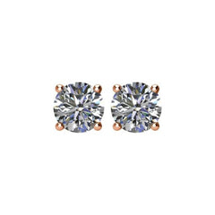 14K Rose 1 CTW Natural Diamond Stud Earrings 14K Rose 1 CTW Natural Diamond Stud Earrings