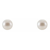 14K White Cultured White Freshwater Pearl Earrings