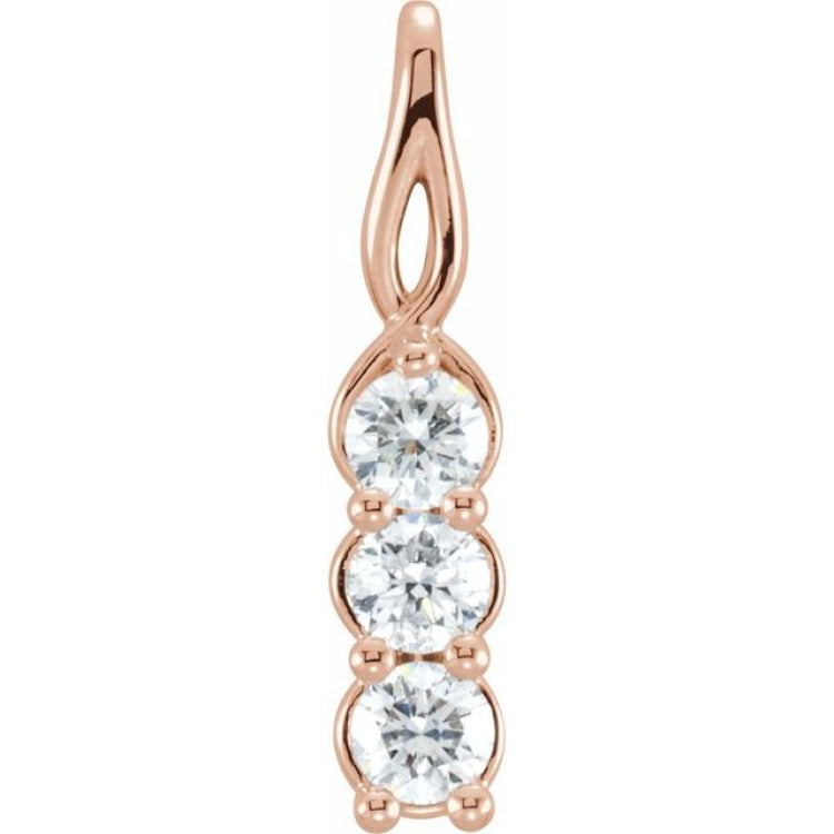 14K Rose 1/2 CTW Natural Diamond Three-Stone Pendant 14K Rose 1/2 CTW Natural Diamond Three-Stone Pendant