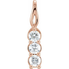 14K Rose 1/2 CTW Natural Diamond Three-Stone Pendant 14K Rose 1/2 CTW Natural Diamond Three-Stone Pendant