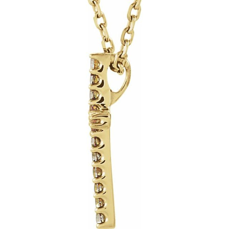 14K Yellow Natural Yellow Sapphire Petite Cross 16" Necklace 14K Yellow Natural Yellow Sapphire Petite Cross 16" Necklace