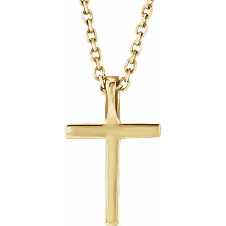 14K Yellow Natural Yellow Sapphire Petite Cross 16" Necklace 14K Yellow Natural Yellow Sapphire Petite Cross 16" Necklace