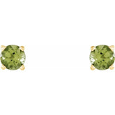 14K Yellow 4 mm Natural Peridot Earrings