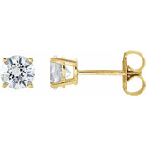 14K Yellow 5 mm Natural White Sapphire Earrings