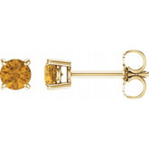 14K Yellow 4 mm Natural Citrine Earrings