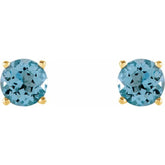 14K Yellow 5 mm Natural Sky Blue Topaz Earrings