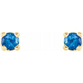 14K Yellow 2.5 mm Natural Swiss Blue Topaz Earrings