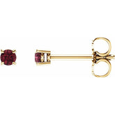 14K Yellow 2.5 mm Natural Mozambique Garnet Earrings