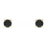 14K Yellow 2.5 mm Natural Black Onyx Earrings
