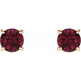 14K Yellow 5 mm Natural Mozambique Garnet Earrings