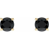 14K Yellow 5 mm Natural Black Onyx Earrings