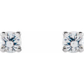 14K White 2.5 mm Natural White Sapphire Earrings