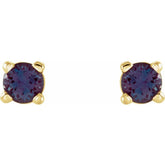 14K Yellow 2.5 mm Lab-Grown Alexandrite Earrings