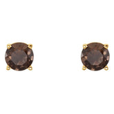 14K Yellow 5 mm Natural Smoky Quartz Earrings