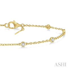1/4 Ctw Circular Mount Round Cut Diamond Station Bracelet in 14K Yellow Gold 1/4 Ctw Circular Mount Round Cut Diamond Station Bracelet in 14K Yellow Gold